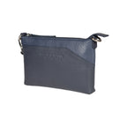 RB2003D | Genuine full-grain leather shoulder/wrist bag, dollar/light grain. Removable shoulder strap and handle. Blue color. Dimensions: 22 x 14 x 2.5 cm. Packaging: Non-Woven Fabric Bag-2