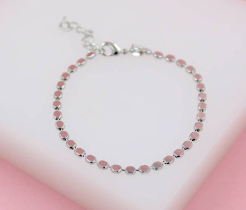 3mm Flat Ball Disc Bracelet (I374)