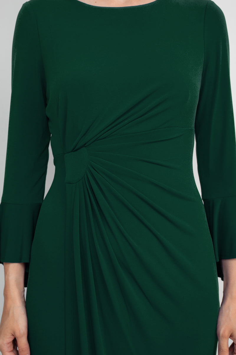 Connected Apparel Bell Sleeve Gathered Waist Gown-3