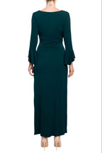 Connected Apparel Bell Sleeve Gathered Waist Gown-1