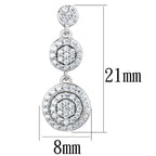 TS494 - Rhodium 925 Sterling Silver Earrings with AAA Grade CZ  in Clear
