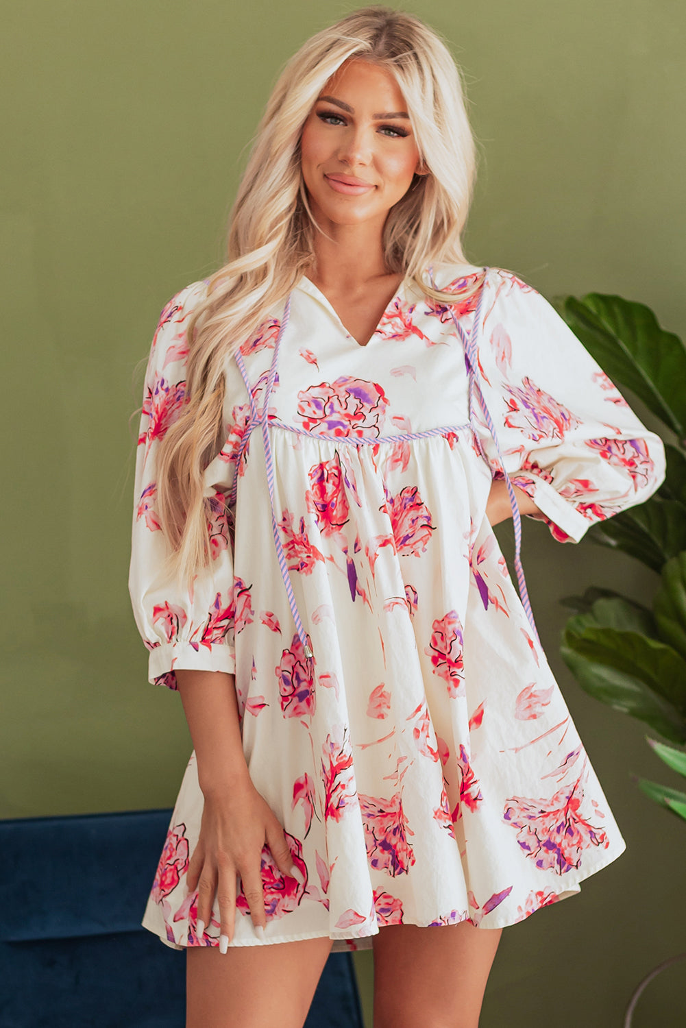 Lana Floral Babydoll Dress-0