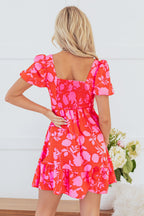 Kayla Floral Sweetheart Neck Dress-1
