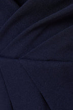 Adrianna Papell Stretch Knit Crepe Draped Illusion Short Faux Wrap Crepe Dress-4