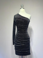 Asymmetrical dress with a long sleeve-2