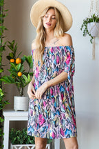 Heimish Full Size Off Shoulder Snake Mini Dress-0