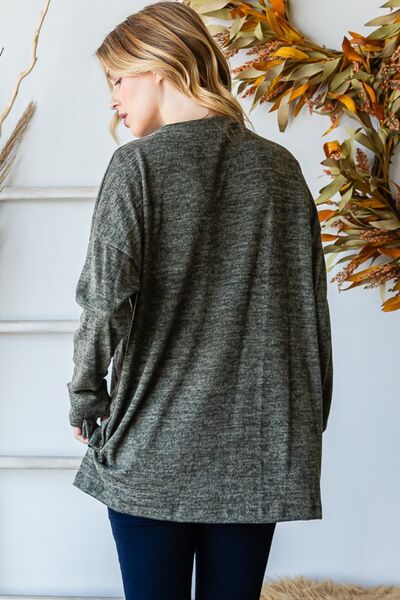 Reborn J Button Side Round Neck Long Sleeve T-Shirt-3