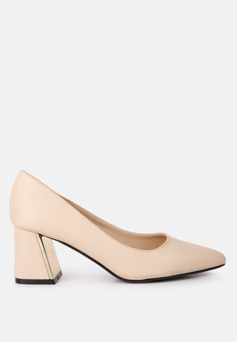 Casey Metallic Detail Block Heel Pumps By RAG