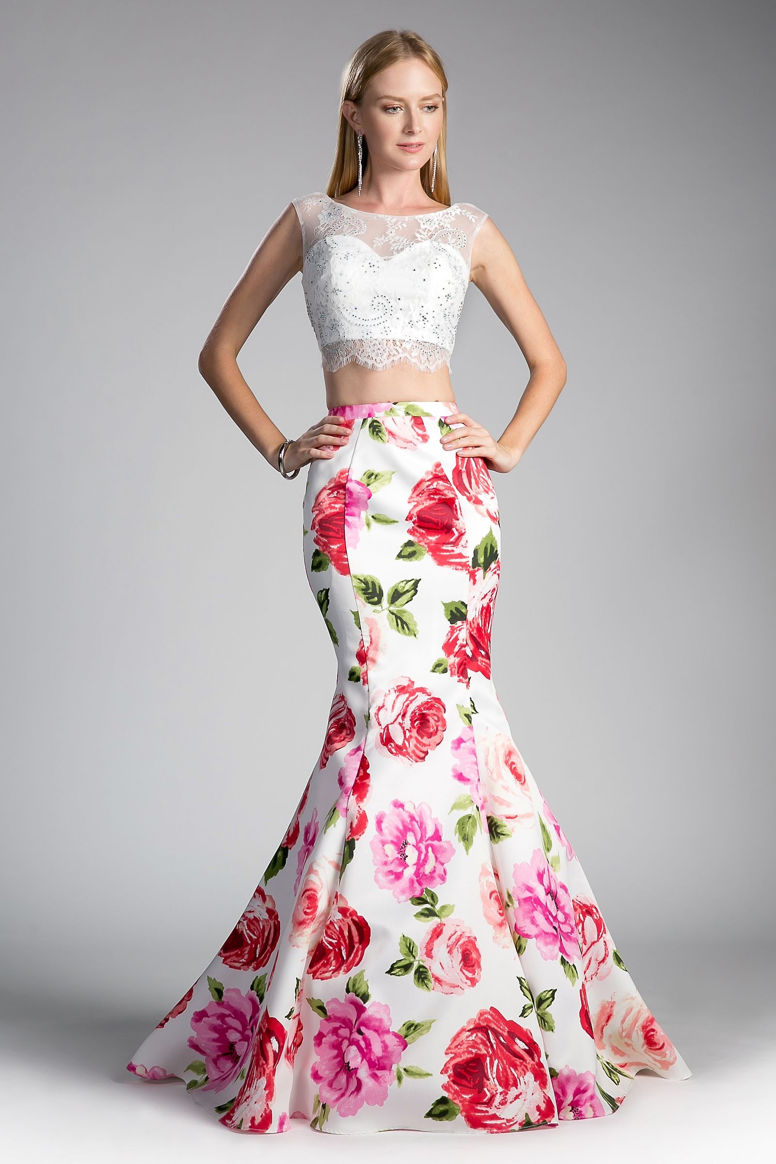 Beaded lace crop top. TOP ONLY-3