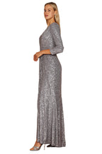 Dylan & Davids 3/4 Sleeve Sequin Beaded Gown-1