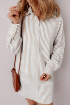 Selena Long Sleeve Button Up Shirt Dress-0