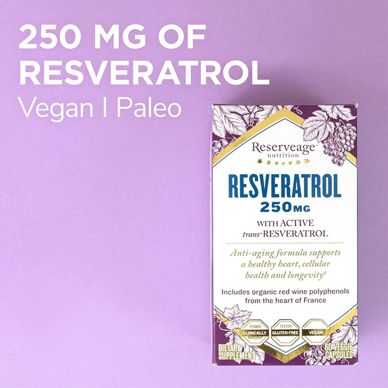 RSRVEAGE RESVERATROL 250 (1x60.00)