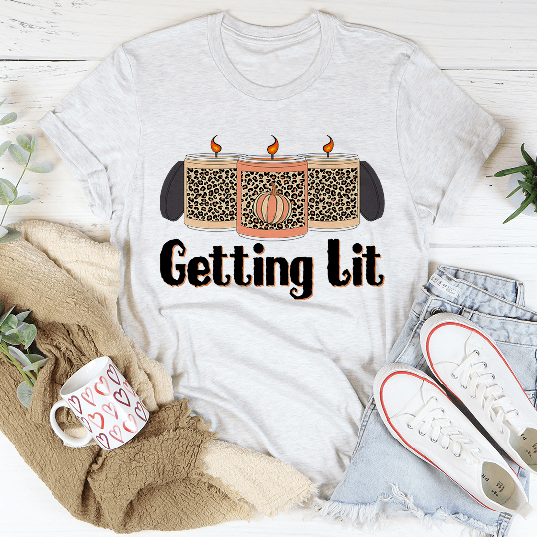 Getting Lit Fall Candles T-Shirt-0