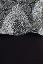 Glamour Nights Scoop Neck Animal Print Chiffon Cape Short Sleeve ITY Dress-3