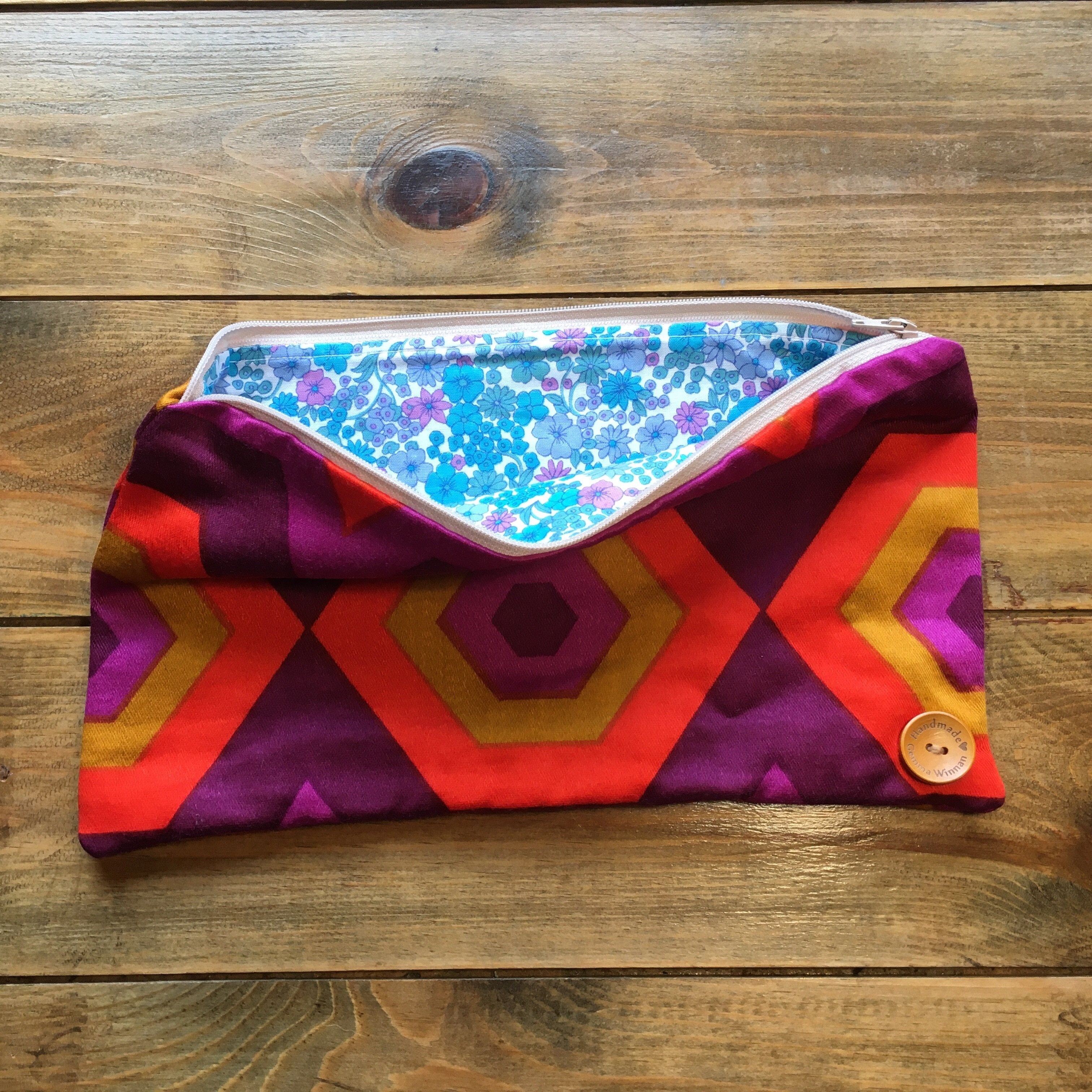 Vintage Fabric Handmade Clutch Bag-0
