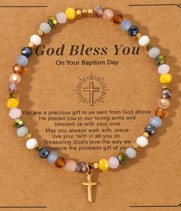 CROSS CHARM STRETCH BRACELET-0