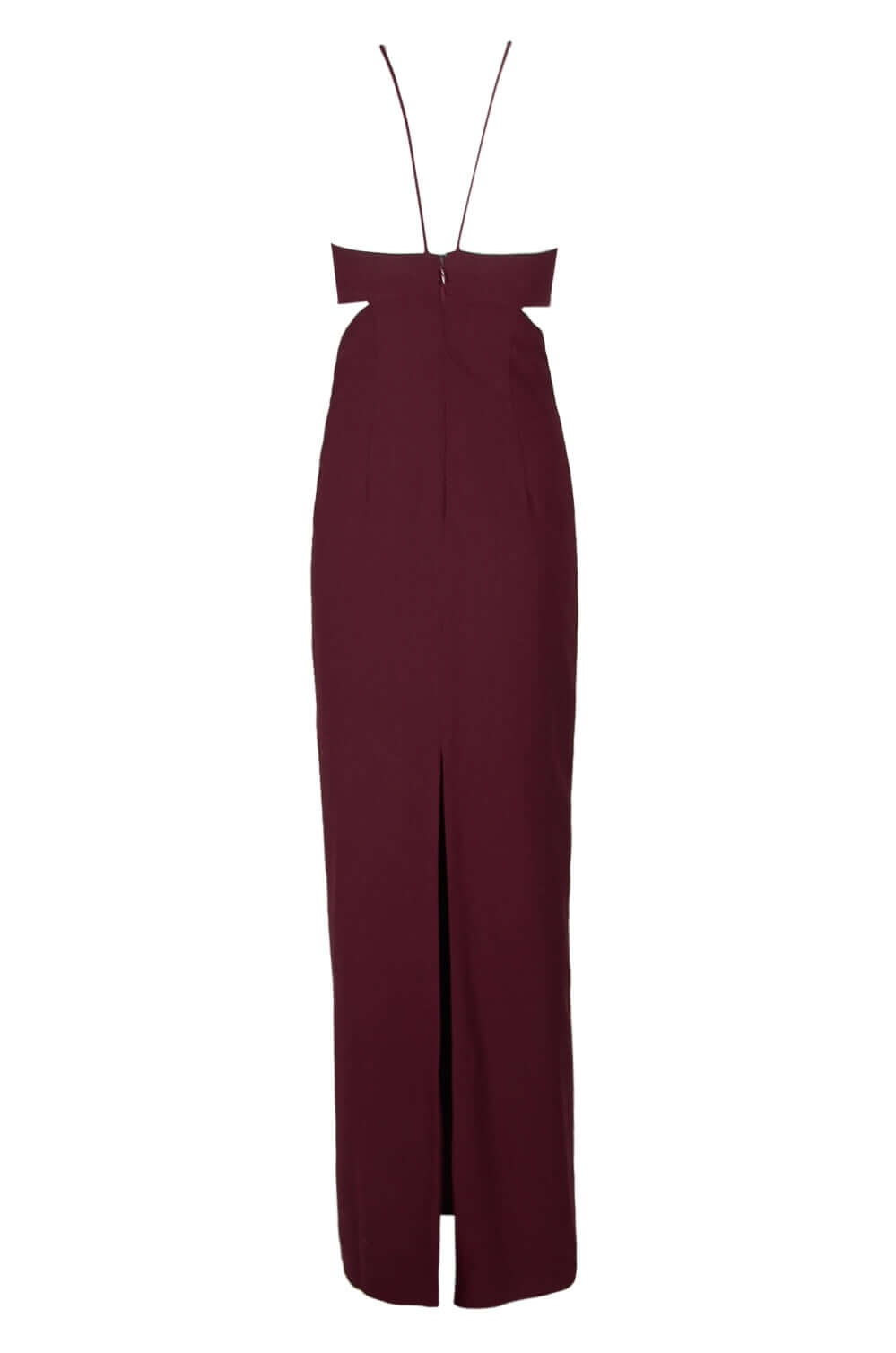 Aidan by Aidan Halter Strap Cutout Side Zipper Back Slit Back Crepe Dress-1