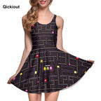 Fashion Women Casual Work Dresses Fit and Flare Digital Printing Muzman SKATER DRESS Vestidos-2