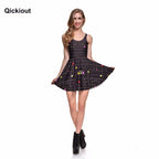 Fashion Women Casual Work Dresses Fit and Flare Digital Printing Muzman SKATER DRESS Vestidos-4