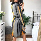 Loose Dress A-line Business Womens Casual Lapel Button Down Shirt Dress-4