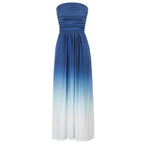 Grace Karin Women Strapless Ruched Dress Summer Sexy Elegant Pockets Casual Gradient Color Beach Holiday Party A-Line Maxi Dress-1