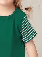 Striped Dress for Girls, European and American Cute Animals Cartoon Baby Dress-2