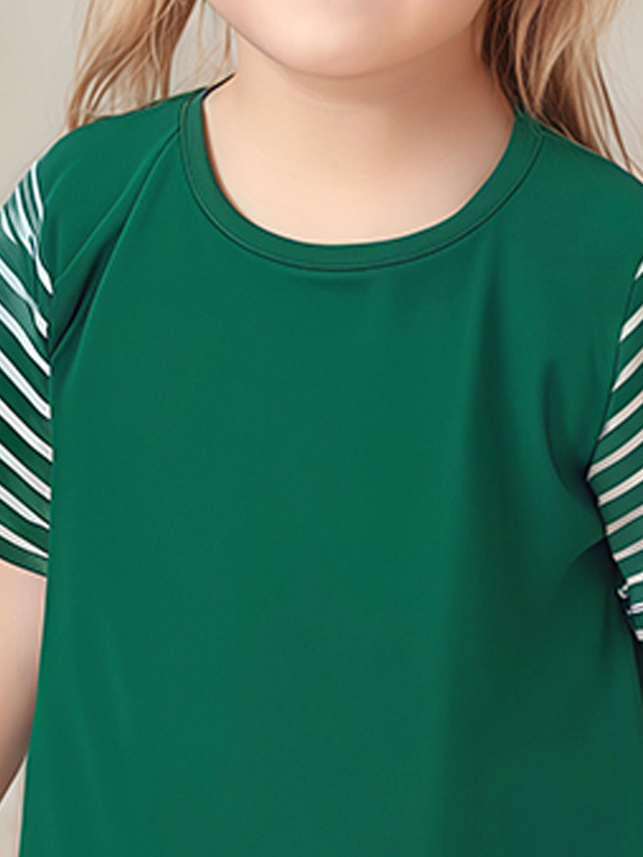 Striped Dress for Girls, European and American Cute Animals Cartoon Baby Dress-3