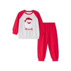 Spring and Autumn Boys Christmas Cartoon Pattern Long Sleeves Color Patchwork Sweatshirt and Pants Clothing Set-4