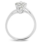 SS054 - Silver 925 Sterling Silver Ring with AAA Grade CZ  in Clear