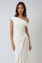 Asymmetric Wedding Dress With Leg Opening-0