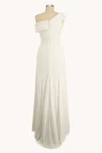 Asymmetric Wedding Dress With Leg Opening-2