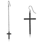 TK2816 - IP Light Black  (IP Gun) Stainless Steel Earrings with Top Grade Crystal  in Jet