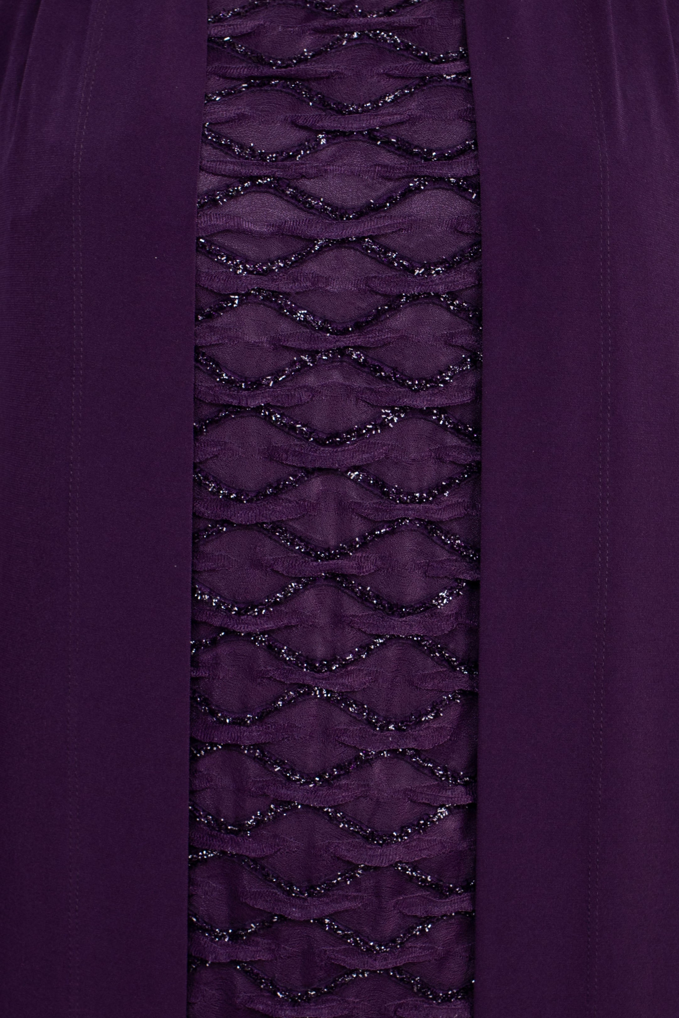 Connected Apparel Scoop Neckline 3/4 Sleeves Pull Over Short Metallic Knit Dress with Fixed Jacket-4