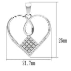 TS062 - Rhodium 925 Sterling Silver Necklace with AAA Grade CZ  in Clear